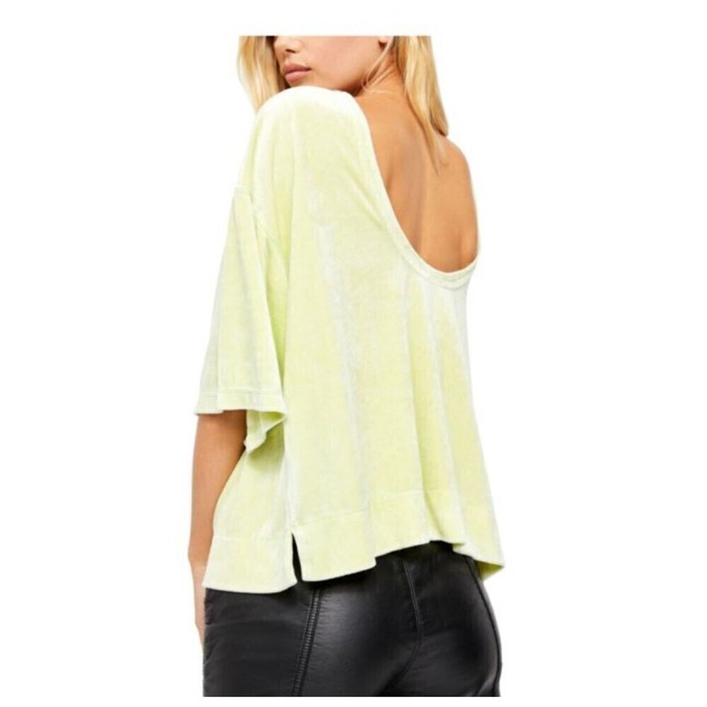 We The Free Valerie Velour Low Back Wide Sleeves Oversize Comfy‎ Top Small - Picture 2 of 11
